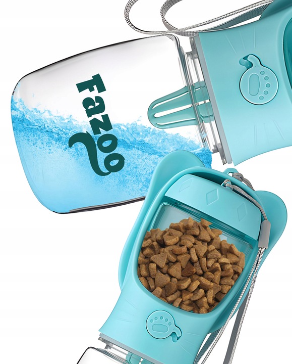 Butelka na Wodę Karmę dla Psa Poidło 2w1 Bidon Turystyczny Miseczka Podróż