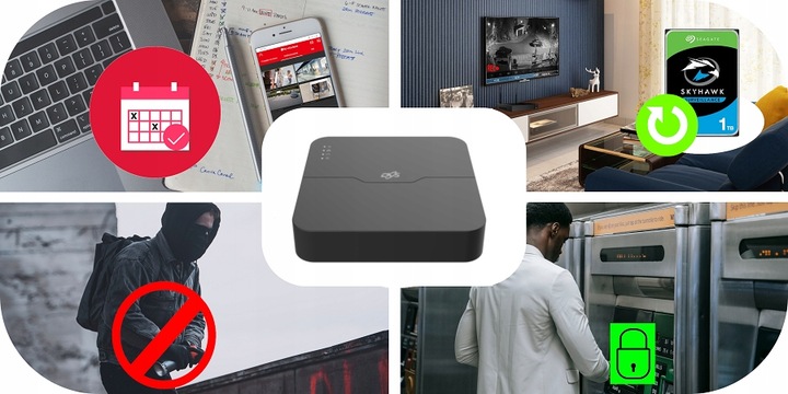 ZESTAW KAMER DO MONITORINGU 5MPX IP POE 4 KAMERY ZEWNĘTRZNE 1TB