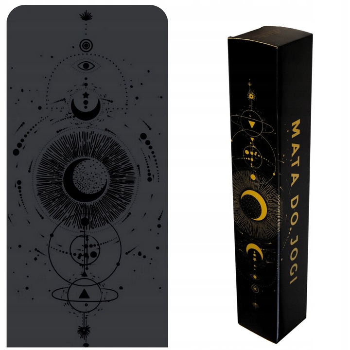 MATA PREMIUM DO JOGI ĆWICZEŃ CIĘŻKA KAUCZUK PU WZÓR KSIĘŻYCA ANTYPOŚLIZGOWA