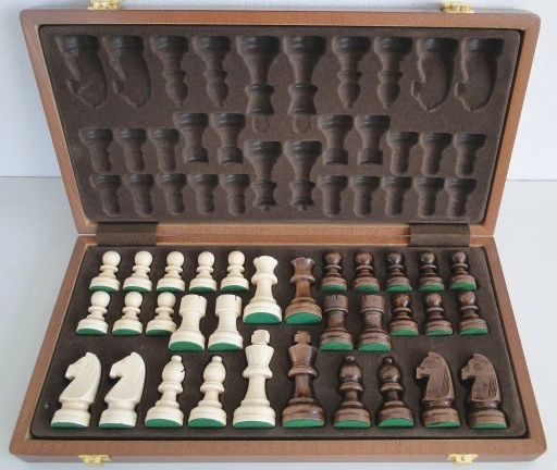 Szachy drewniane Orion 38 wersja intarsja, warto