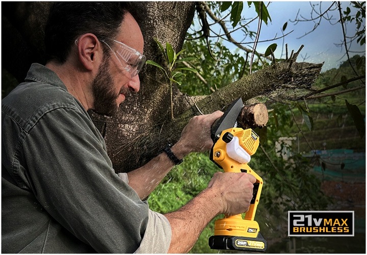 MINI PIŁA ŁAŃCUCHOWA PILARKA GAŁĘZIÓWKA AKUMULATOROWA 4" ZESTAW 2AKU IMOUM