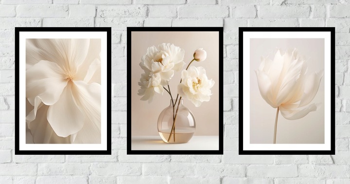 30x40 ZESTAW OBRAZY W RAMIE PLAKATY RAMKA BOHO ROŚLINY KWIATY NATURA