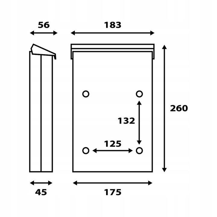Skrzynka na listy C5 Czarny Mat