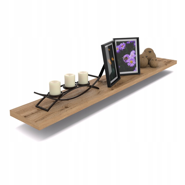 PÓŁKA ŚCIENNA WISZĄCA 100 CM DĄB WOTAN WKRĘT NIEWIDOCZNY WSPRONIK