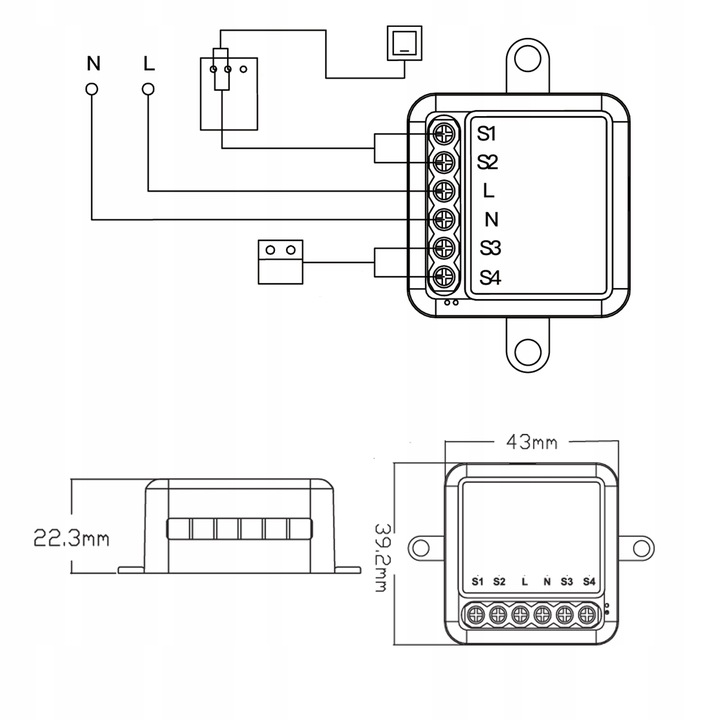 Sterownik Bramy Garażowej Moduł WIFI Bluetooth TUYA SMART + Czujnik