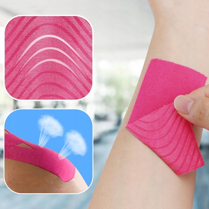 4x TAŚMA KINEZJOLOGICZNA TEJPY TAPE PLASTRY KINESIOTAPING WODOODPORNA 5M