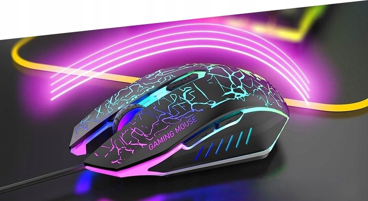 KLAWIATURA MYSZKA PODKŁADKA GAMINGOWA PODŚWIETLENIE PROFESJONALNY ZESTAW