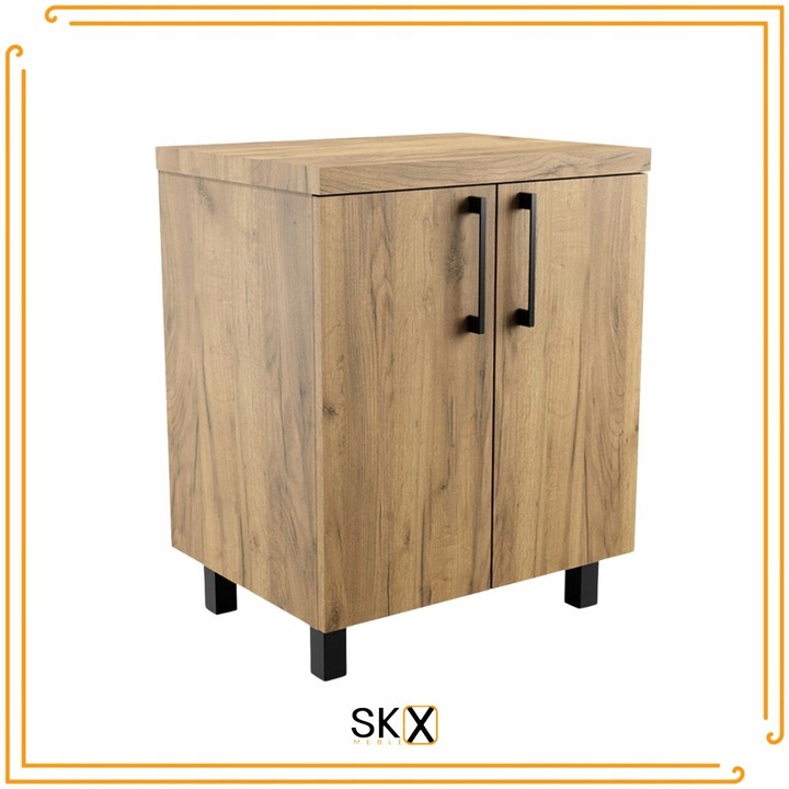 Szafka Łazienkowa Stojąca 60 cm Pod Umywalkę Nablatowa Komoda Dąb