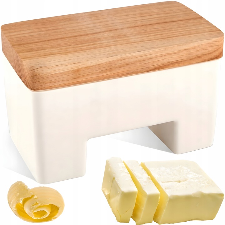 PRACTIC INTELIGENTNA MASELNICZKA WODNA Z POKRYWA POJEMNIK NA MASŁO BIAŁA