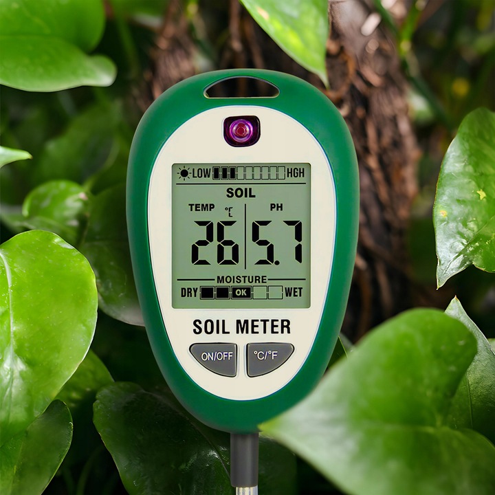 KWASOMIERZ GLEBY Tester podłoża Ph ziemi 4w1 MIERNIK GLEBOWY