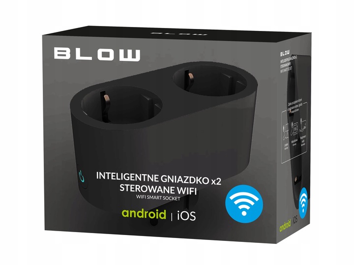 GNIAZDKO PODWÓJNE WiFi INTELIGENTNE TUYA WATOMIERZ PROGRAMATOR GNIAZDO 16A