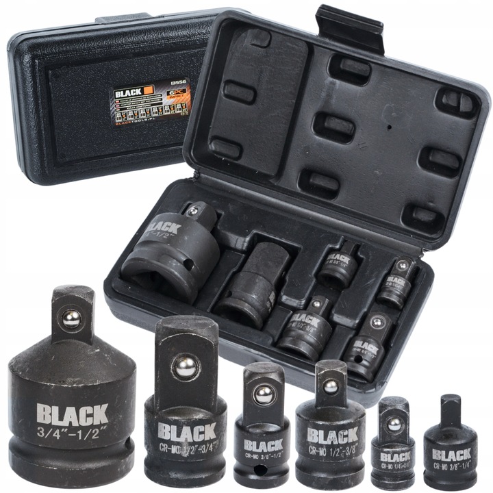REDUKCJE ADAPTERY REDUKCYJNE 1/2 1/4 3/8 3/4 8szt BLACK