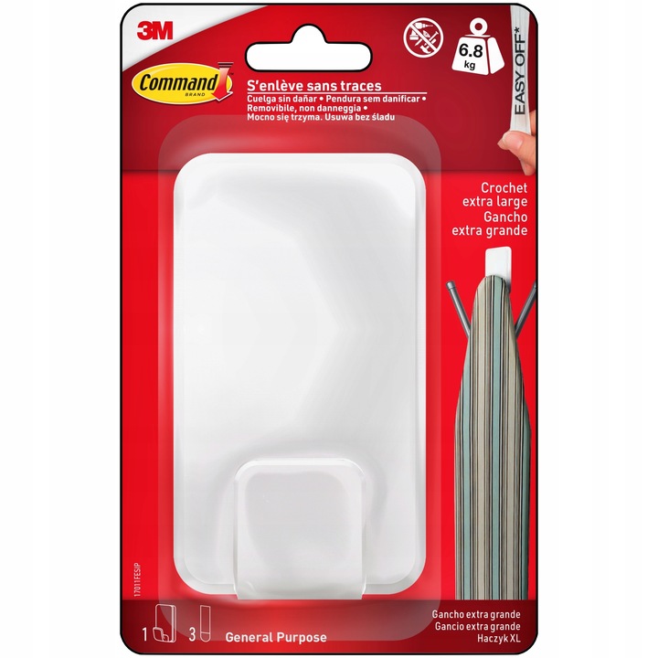 Command Hak Samoprzylepny XXL - 6.8 Kg - Bezinwazyjny
