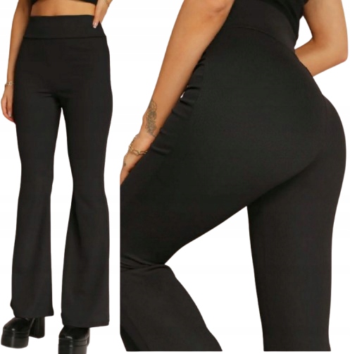 LEGGINSY Getry Damskie DZWONY WYSZCZUPLAJĄCE PRĄŻEK modelujące s/m