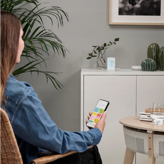 Czujnik jakości powietrza wilgoci Termometr Higrometr SMART IKEA