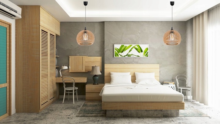 STYLOWA LAMPA WISZĄCA SUFITOWA ŻYRANDOL LED BOHO DREWNIANA KULA 1 x