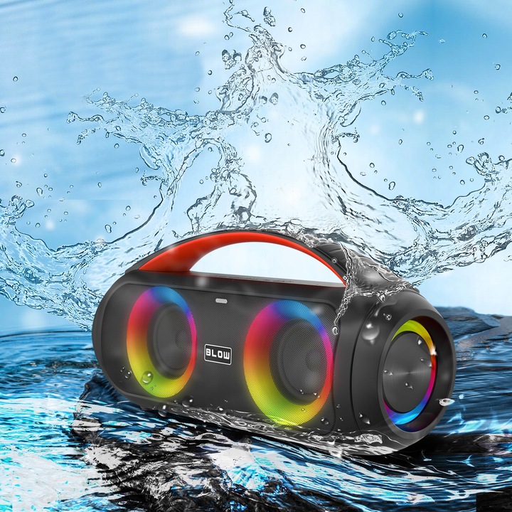 MOCNY GŁOŚNIK BLUETOOTH PRZENOŚNY BOOMBOX MIKROFON PILOT USB SD FM