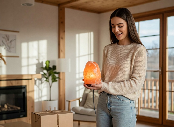 LAMPA SOLNA sól Himalajska 3-5 KG JONIZATOR Lampka Naturalna bryła z