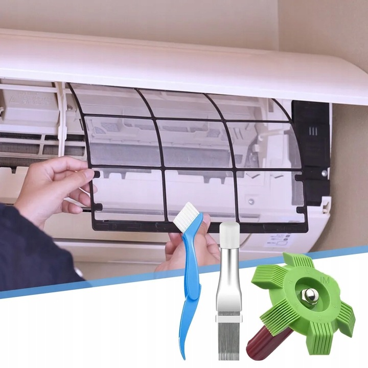 4szt ZESTAW SZCZOTEK GRZEBIENI DO CZYSZCZENIA KLIMATYZACJI SAMOCHODU