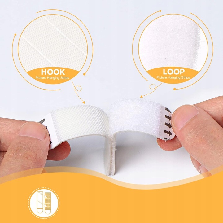 GWOŹDZIE SAMOPRZYLEPNE DO RAMEK DO WIESZANIA OBRAZÓW, DUŻE PASKI