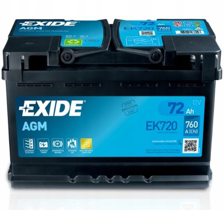 AKUMULATOR SAMOCHODOWY EXIDE START-STOP AGM 70AH 760A EK700 EK720