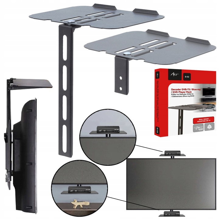 PÓŁKA POD DEKODER DVBT ŚCIENNA ART STO D-52