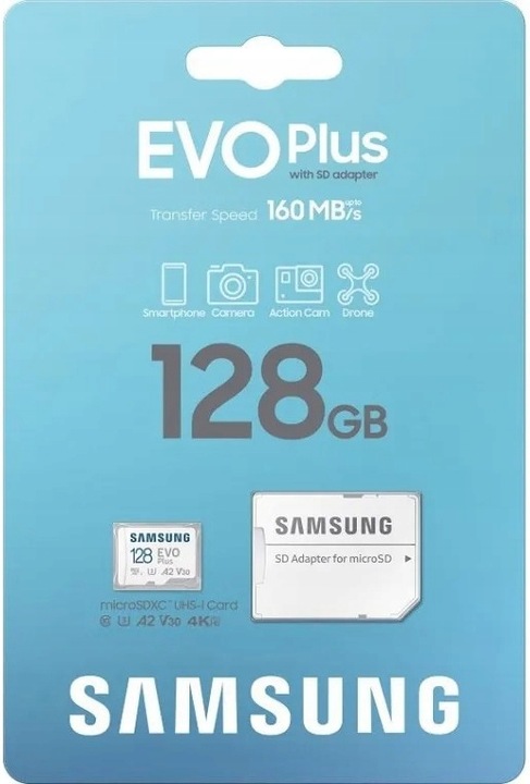 KARTA PAMIĘCI MicroSDXC 128 GB SAMSUNG EVO Plus 160MB/s MB-MC128SA/EU 2024