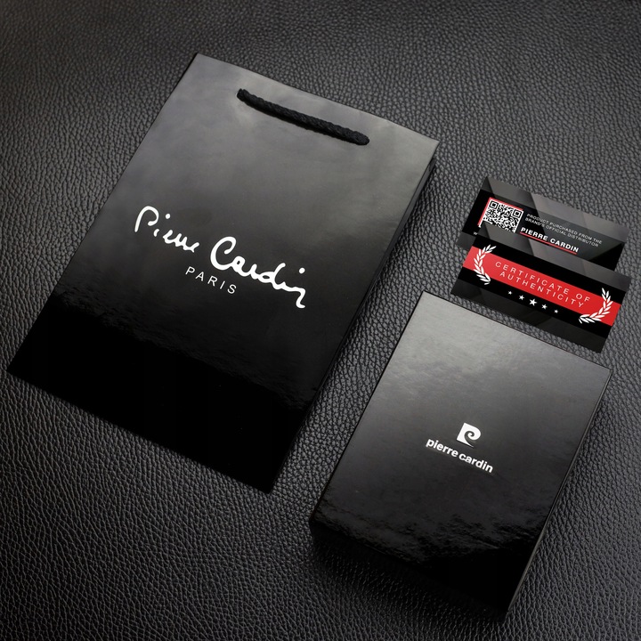 Portfel Męski Pierre Cardin Skórzany Czarny Pojemny RFID Torebka Certyfikat