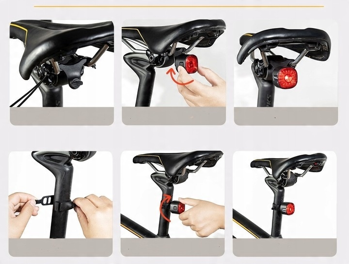 Lampka rowerowa czerwona SPECTER WT09 tył tylna do tyłu 100 godzin pracy