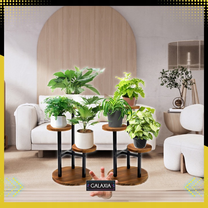 KWIETNIK STOJĄCY Stojak na Kwiaty Kwiatki Rośliny Metalowy Drewniany Loft