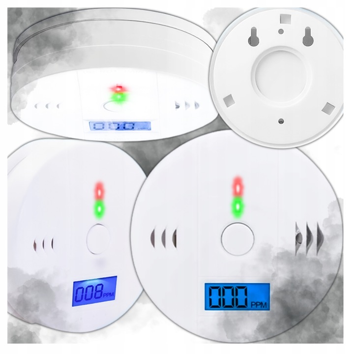 CZUJNIK CZADU GAZU CO LCD WYKRYWACZ TLENKU WĘGLA CERTYFIKOWANY