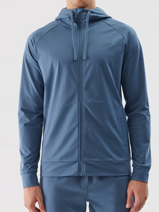 4F Męska Bluza TRENINGOWA z Kapturem Oddychająca Szybkoschnąca TFSWM268 > L