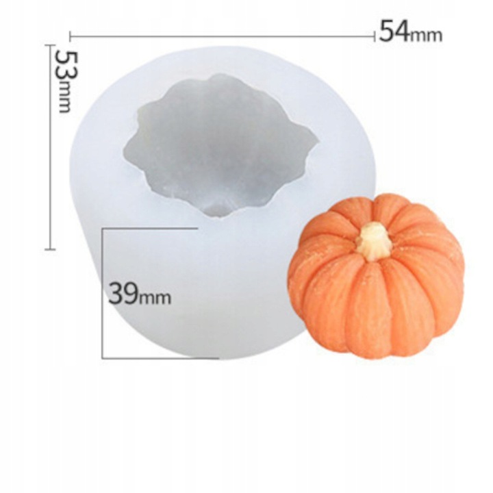 Forma silikonowa do świec wosku mydła odlewów gipsu DYNIA 3D NA