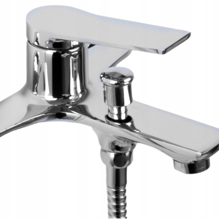 Bateria wannowa ścienna z prysznicem chrom srebrna słuchawka z wężem YOKA