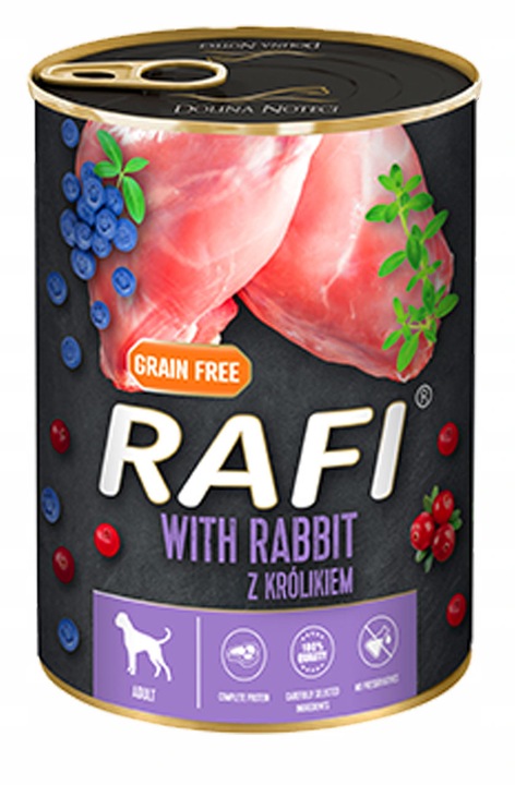 RAFI BEZ ZBÓŻ mokra karma PUSZKI DOLINA NOTECI MIX SMAKÓW DLA PSA
