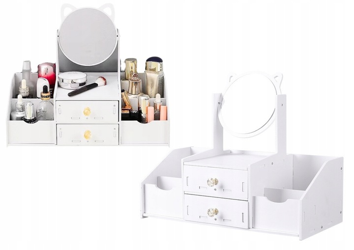 Toaletka dla dziewczynek z lustem organizer KOCIE USZY prezent