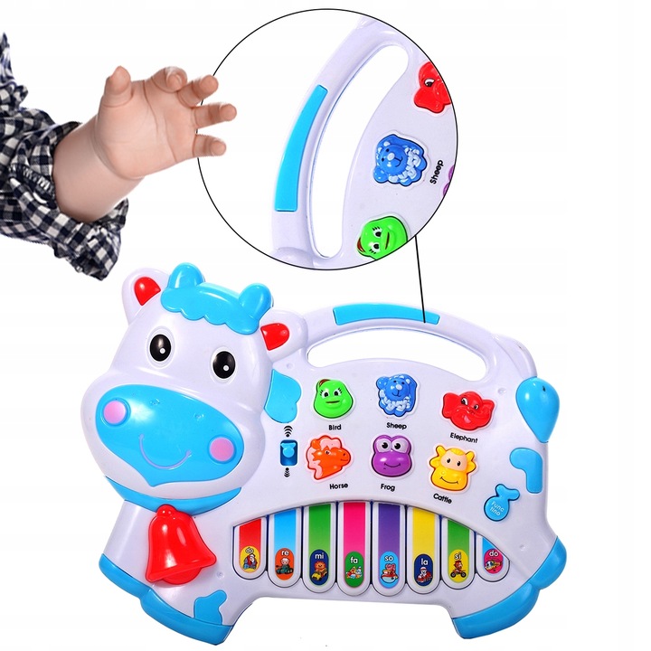 ORGANKI PIANINKO ZWIERZĄTKA KRÓWKA DLA DZIECI EDUKACYJNE INTERAKTYWNE