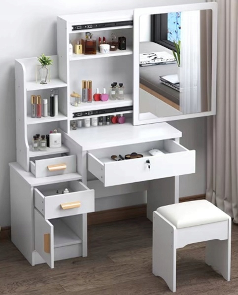 TOALETKA DO MAKIJAŻU LED Z LUSTREM NA PREZENT KOBIETY KOSMETYCZKA +