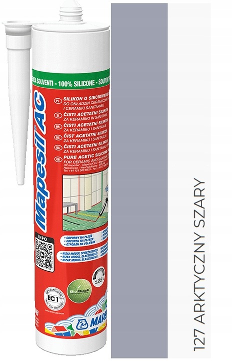 MAPEI Silikon Mapesil AC 127 ARKTYCZNY SZARY 310ml