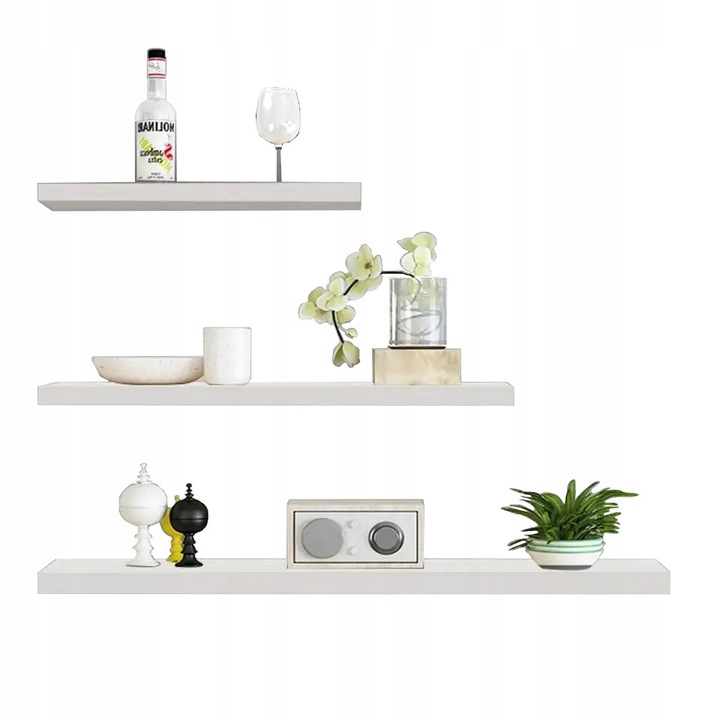 Zestaw Półek Ściennych Wiszących ARLES 30 40 50cm