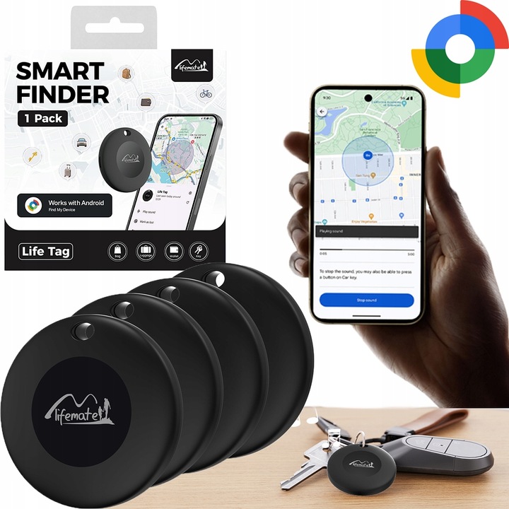 LifeMate 4szt. LOKALIZATOR GPS TRACKER DO ROWERU AUTA KLUCZY GOOGLE