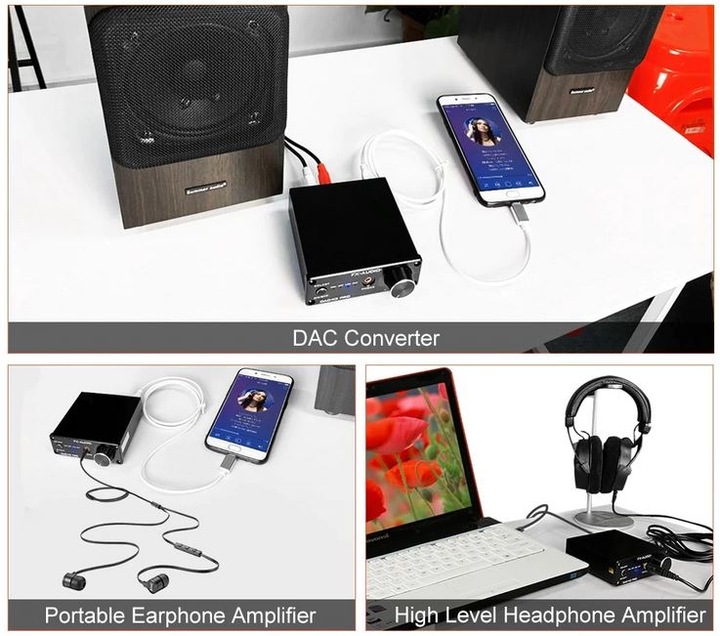 KONWERTER AUDIO DAC FX-AUDIO DAC-X3PRO WZMACNIACZ KARTA DŹWIĘKOWA