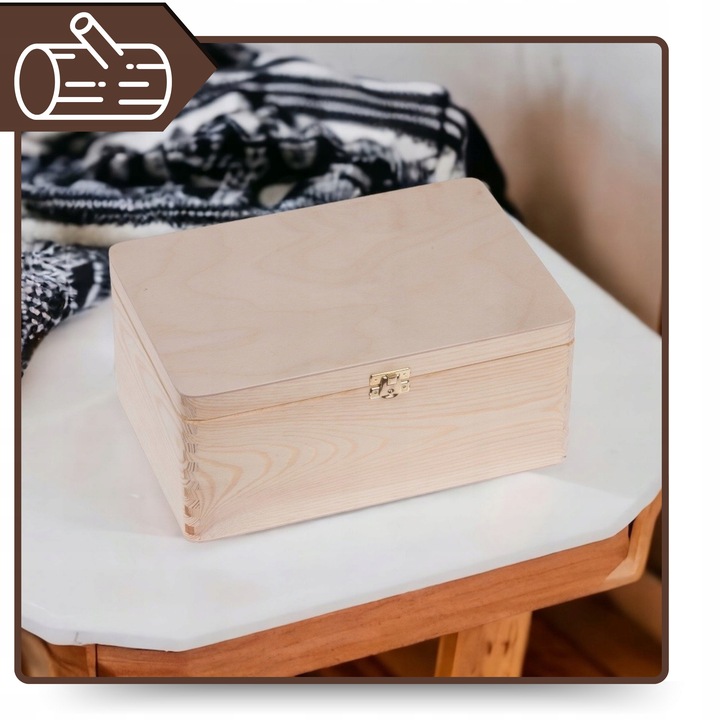 SKRZYNKA DREWNIANA PUDEŁKO Kufer Pojemnik 30x20 ORGANIZER DO DOMU DECOUPAGE