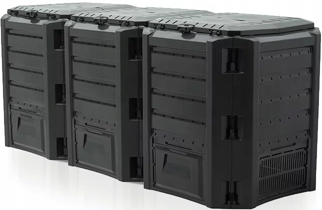 KOMPOSTOWNIK OGRODOWY DOMOWY 1200 l Prosperplast Modułowy Duży Trzykomorowy