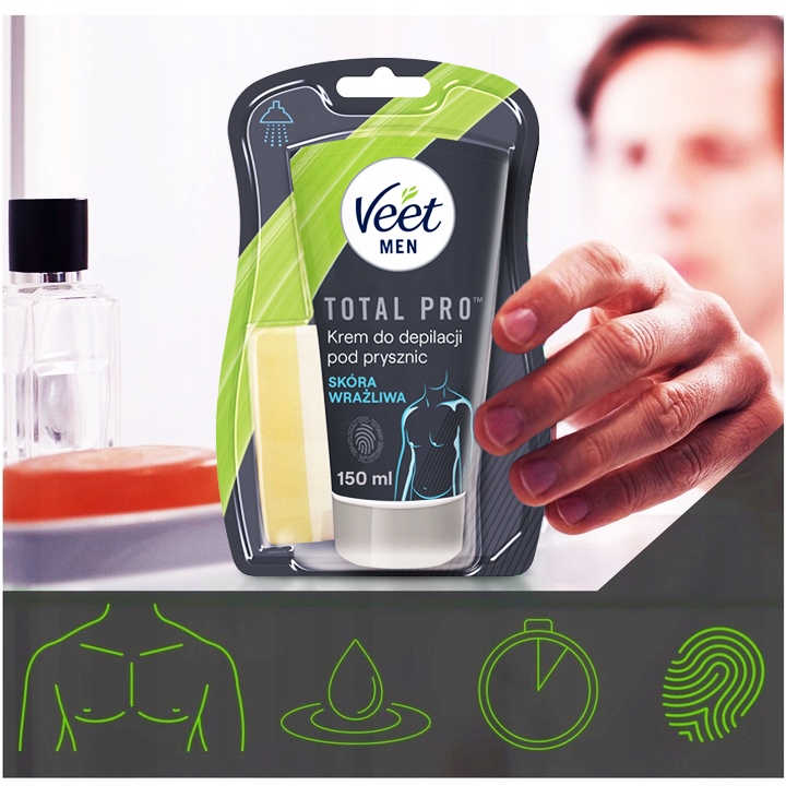Veet MEN krem do depilacji dla mężczyzn pod prysznic skóra wrażliwa 150 ml