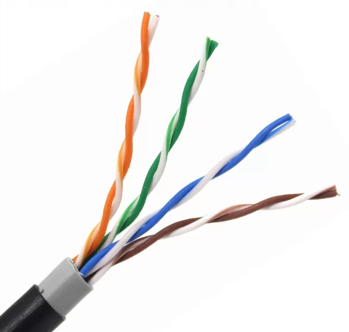 KABEL UTP zewnętrzny PODWÓJNA IZOLACJA RJ45 skrętka 305m ZIEMNA Eurokomp