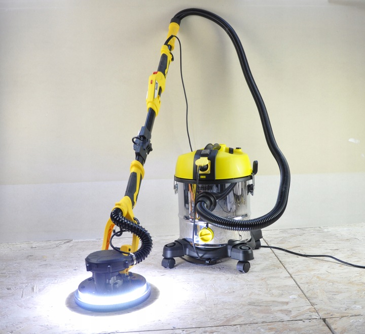 Szlifierka do Gipsu Gładzi Tynku Ścian Sufitów Bezpyłowa Żyrafa LED