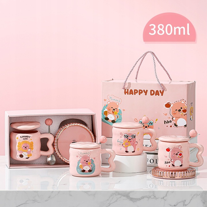 Kubek ceramiczny DO HERBATY Podgrzewacz USB Łyżka PREZENT Kubek Świąteczny