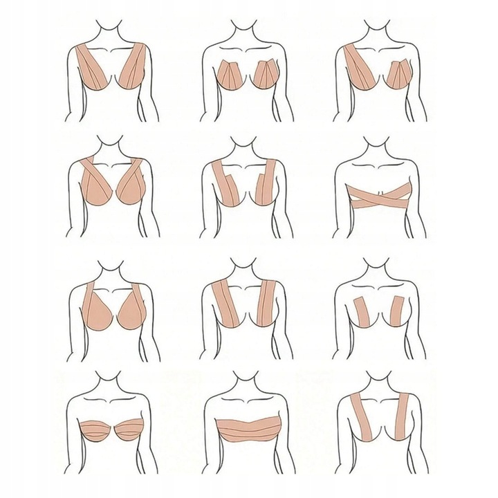 ORYGINALNA TAŚMA DO BIUSTU PUSH UP UNOSZĄCA PIERSI MODELUJĄCA TAPING 5M