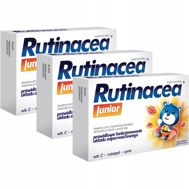 3x Rutinacea Junior Odporność Dzieci 20 tabletek do ssania